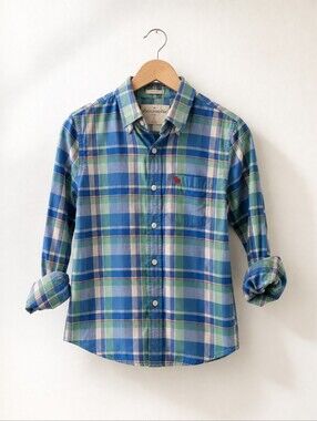 Abercrombie kids Blue & Green Plaid Button-Down Shirt